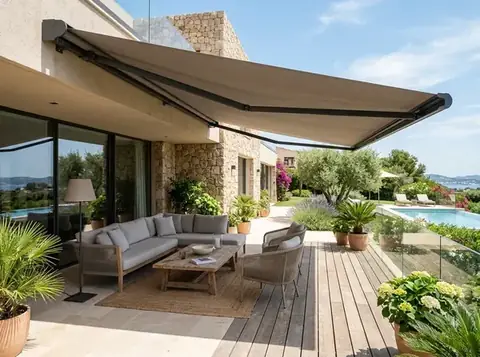 Toldo retrátil articulado sob medida